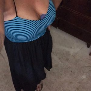 buckle brand sheer blue black dress NWTS Sz M